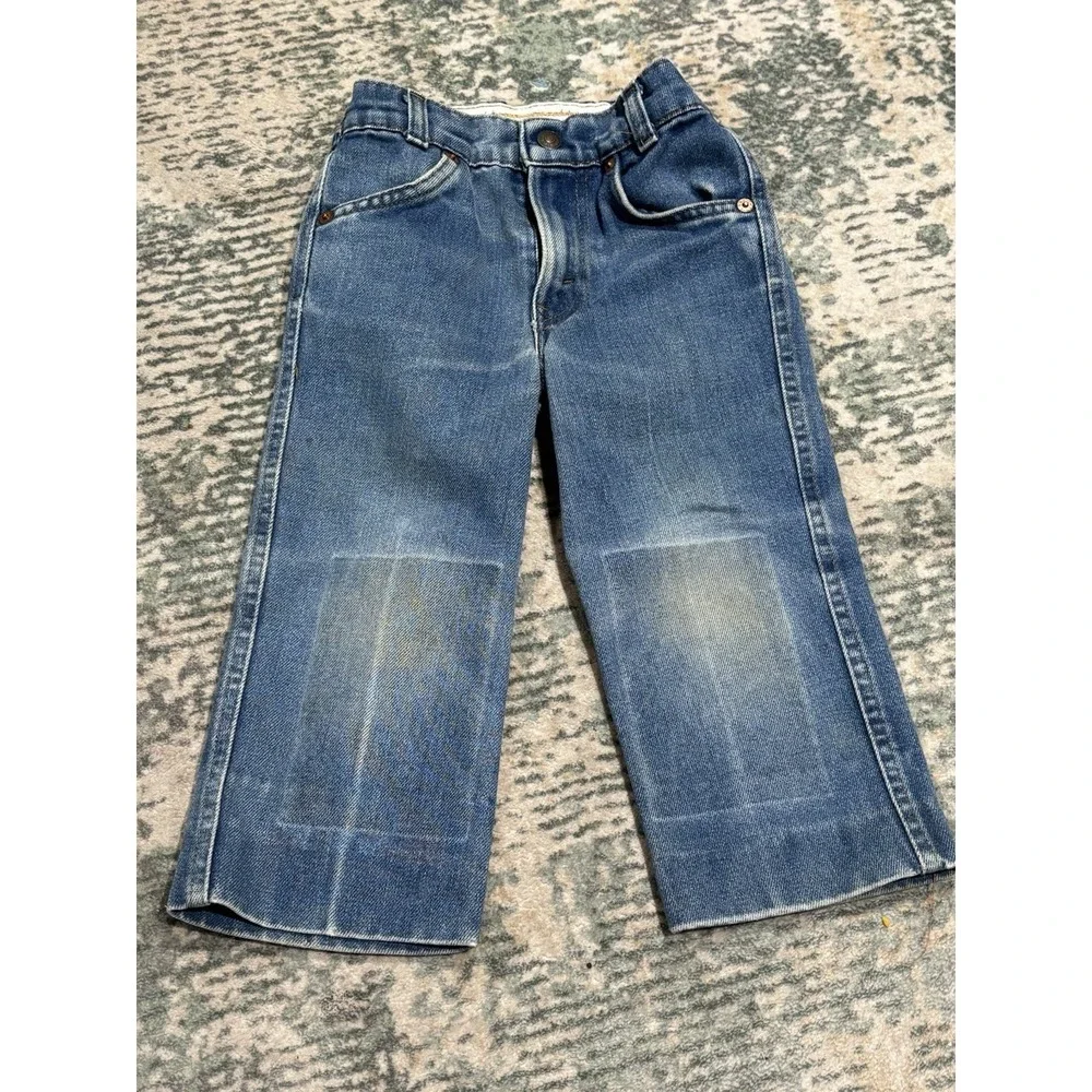 Vtg 1984 Levi's Orange Tab Kids Jeans 5 Slim Elastic Back Little Levi's USA Made